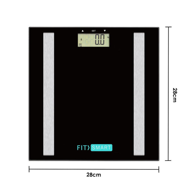 Fit Smart Electronic Body Fat Scale Black 7 in 1 Analyser LCD Glass Tracker Deals499