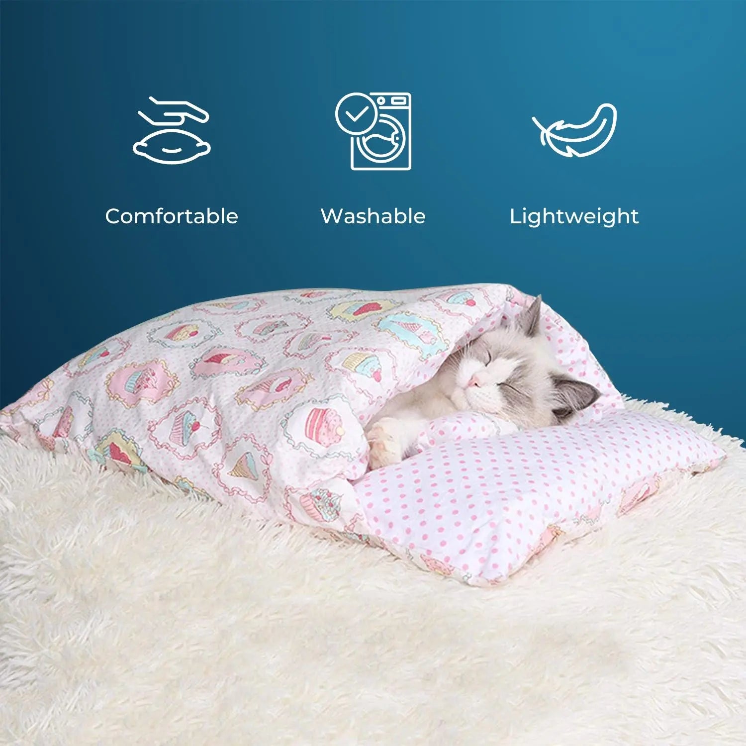 Floofi Pet Sleeping Bag (L size Pink Ice Cream) FI-PB-101-KT from Deals499 at Deals499