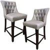 Florence  2pc High Fabric Dining Chair Bar Stool French Provincial Solid Timber Deals499