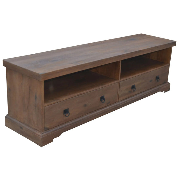 Florence  ETU Entertainment TV Unit 180cm 2 Drawer Solid Mango Timber Wood Deals499