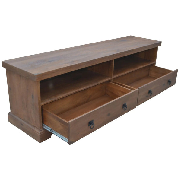 Florence  ETU Entertainment TV Unit 180cm 2 Drawer Solid Mango Timber Wood Deals499