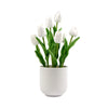 Flowering White Artificial Tulip Plant Arrangement With Ceramic Bowl 35cm Deals499