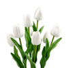 Flowering White Artificial Tulip Plant Arrangement With Ceramic Bowl 35cm Deals499