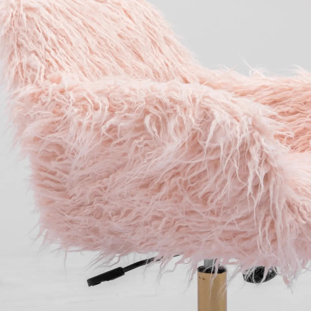 Fluffy Office Chair Faux Fur Modern Swivel Desk Chair for Women And Girls-Pink Deals499