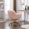 Fluffy Office Chair Faux Fur Modern Swivel Desk Chair for Women And Girls-Pink Deals499