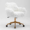 Fluffy Office Chair Faux Fur Modern Swivel Desk Chair for Women And Girls-White Deals499