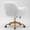 Fluffy Office Chair Faux Fur Modern Swivel Desk Chair for Women And Girls-White Deals499
