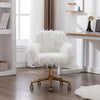 Fluffy Office Chair Faux Fur Modern Swivel Desk Chair for Women And Girls-White Deals499