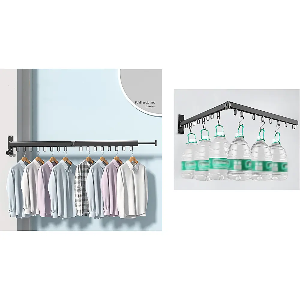 Foldable Wall Hanging Clothes Drying Rack Clothes Balcony Retractable Hanger from Deals499 at Deals499