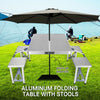 Folding Camping Table with Stools Set Portable Picnic Outdoor Garden BBQ Setting Deals499