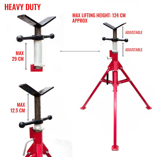 Folding Jack Stand 120cm Heavy Duty V Head Pipe Stand Adjustable Height 1.25 Ton from Deals499 at Deals499
