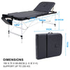 Forever Beauty Black Portable Beauty Massage Table Bed Therapy Waxing 3 Fold 75cm Aluminium Deals499