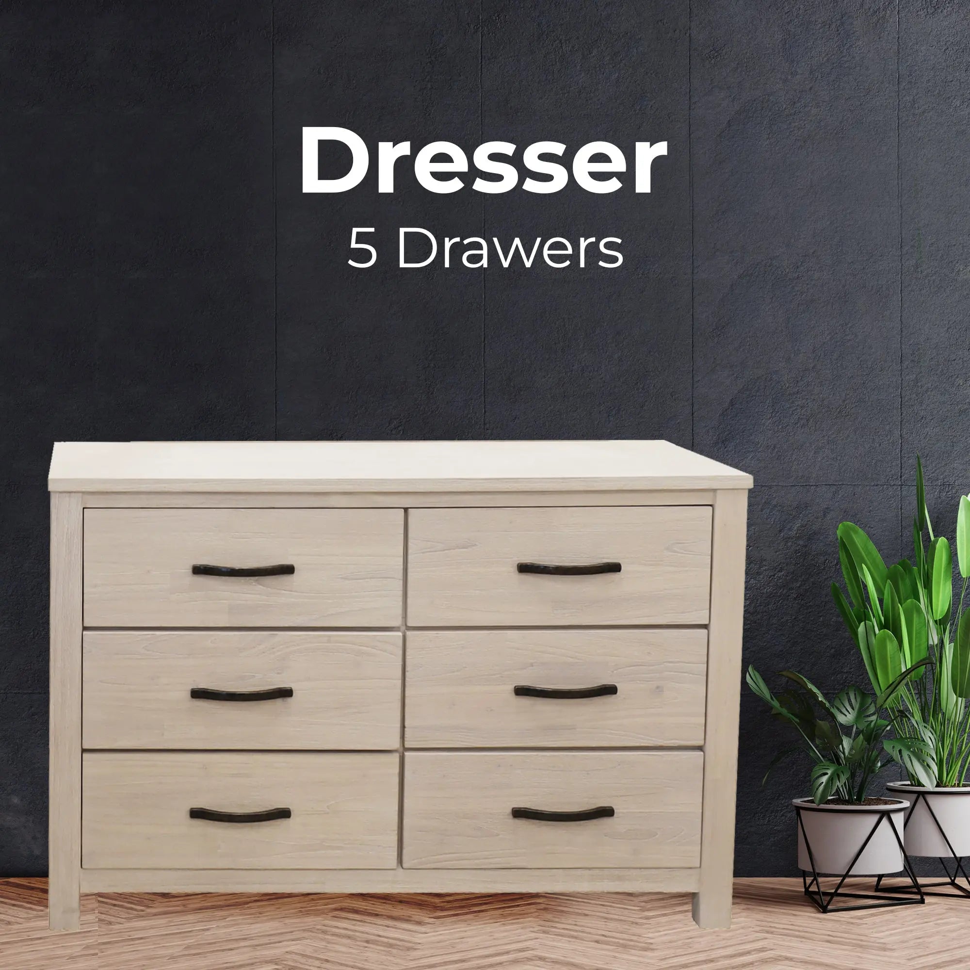 Foxglove Dresser 6 Chest of Drawers Solid Wood Tallboy Storage Cabinet - White Deals499