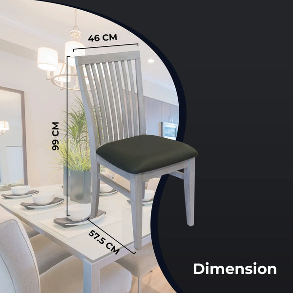 Foxglove PU Seat Dining Chair Set of 2 Solid Ash Wood Dining Furniture - White Deals499