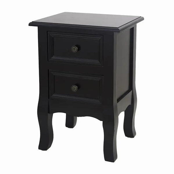 French Bedside Table Nightstand Black Set of 2 Deals499