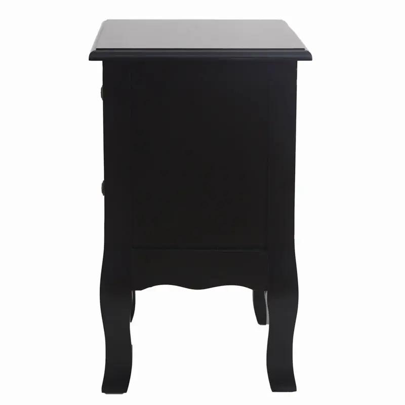 French Bedside Table Nightstand Black Set of 2 Deals499