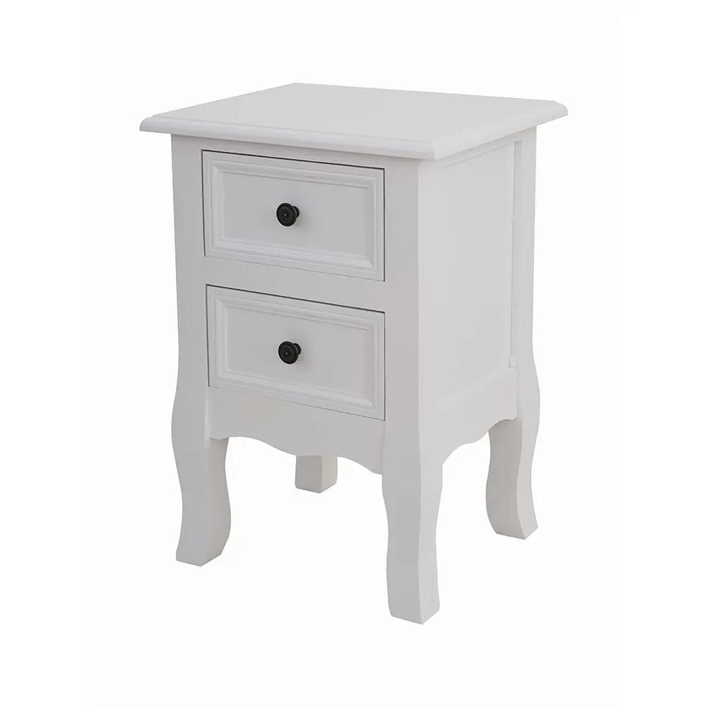 French Bedside Table Nightstand White Set of 2 Deals499