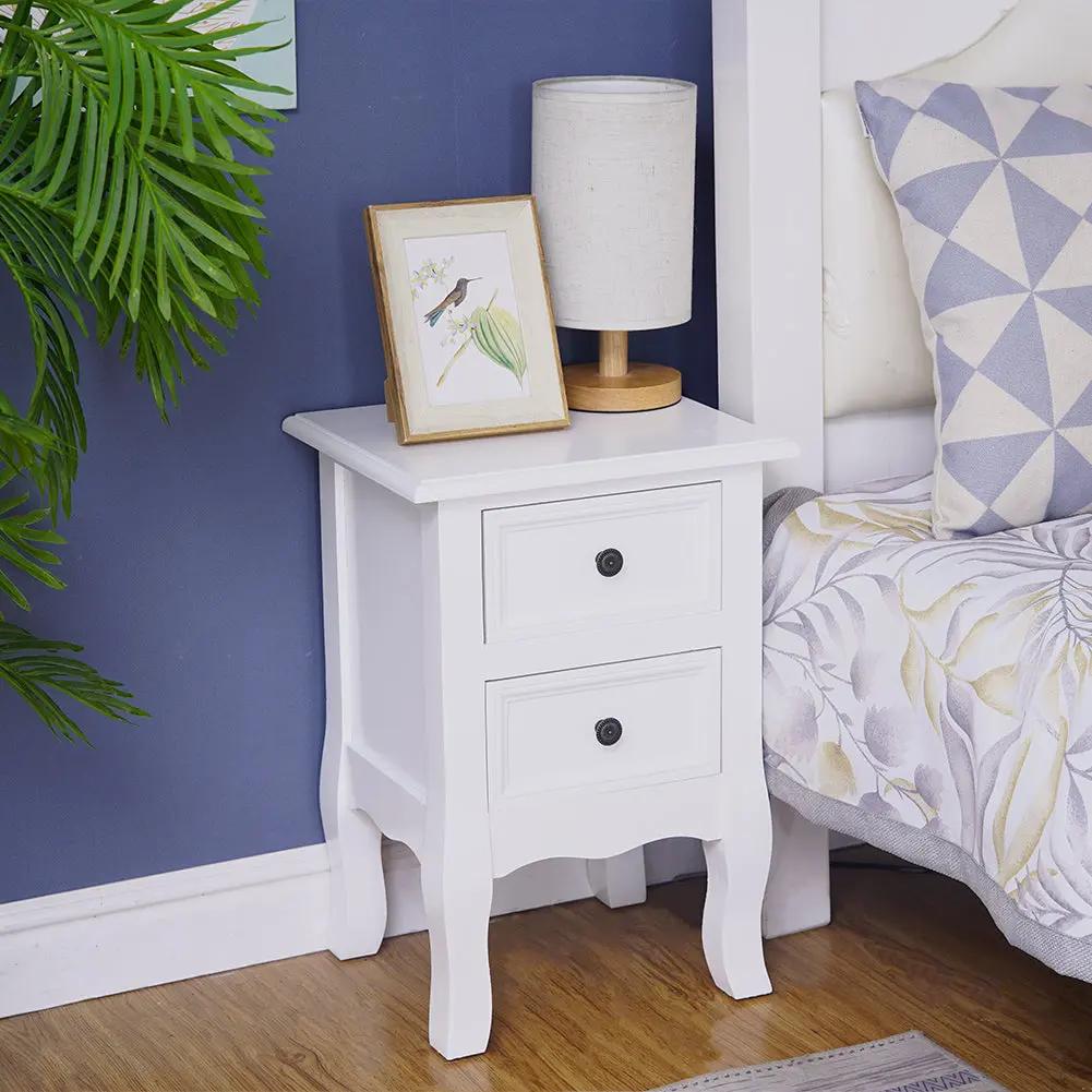 French Bedside Table Nightstand White Set of 2 Deals499