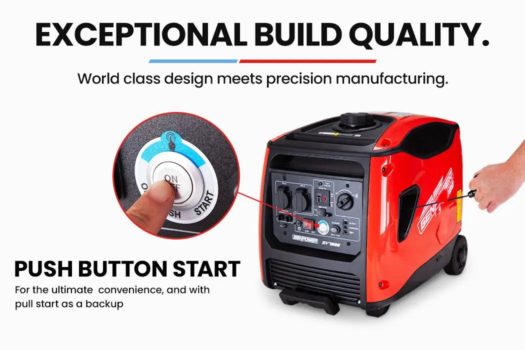 GENPOWER Inverter Generator 4500W Peak Pure Sine Portable Camping Petrol Rated Deals499