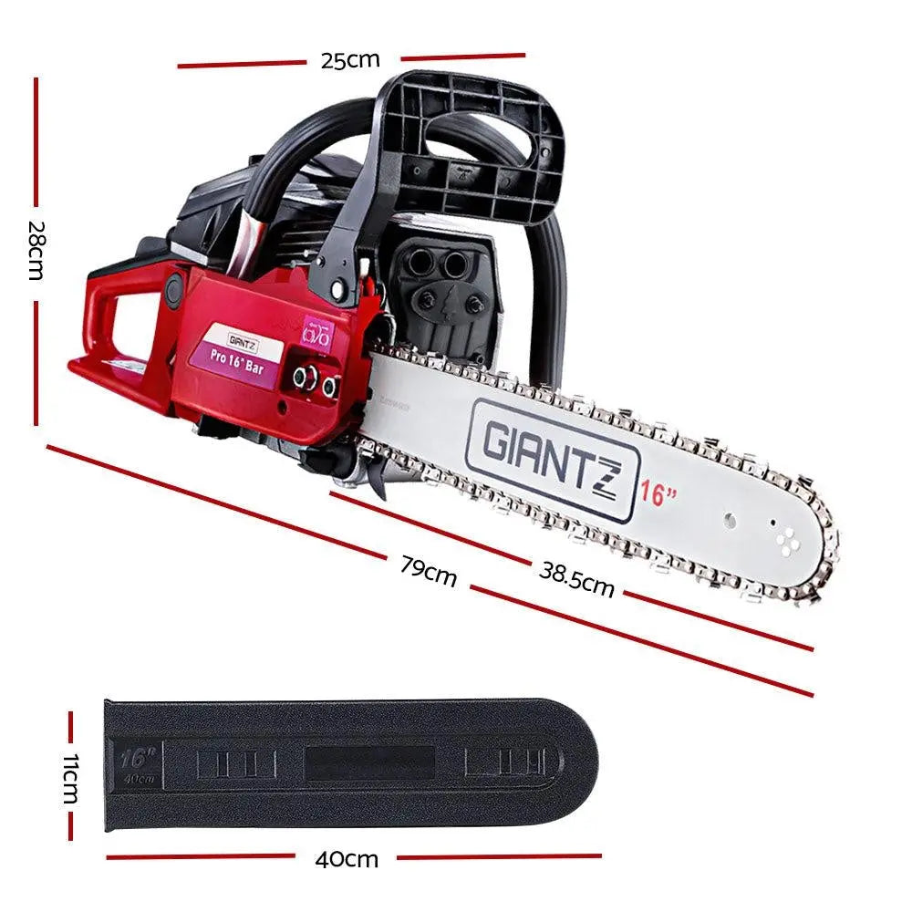 GIANTZ 45CC Petrol Commercial Chainsaw Chain Saw Bar E-Start Black Deals499