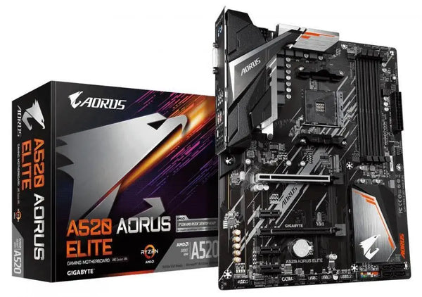 GIGABYTE A520 AORUS ELITE AMD ATX MB 4xDDR4 1xM.2 PCIE3.0 1xHDMI 1xDVI GIGABYTE