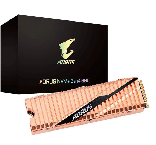 GIGABYTE AORUS M.2 PCIe NVMe Gen4 SSD 2TB - 5000/4400 MB/s 750K/700K IOPS 3D NAND TLC 1.77 Mil MTBF 5yrs Wty TRIM SMART Wear Leveling Over Provision GIGABYTE