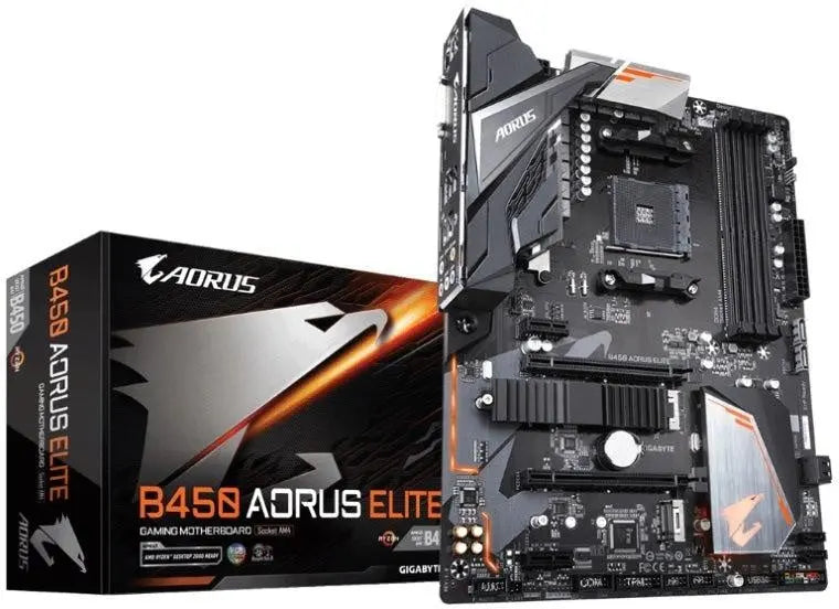 GIGABYTE B450 AORUS ELITE V2 AMD Ryzen Gen3 AM4 ATX Motherboard 4xDDR4 4xPCIE 2xM.2 DVI HDMI RAID GbE LAN 6xSATA 6xUSB3.1 8xUSB2.0 Quad CrossFire GIGABYTE