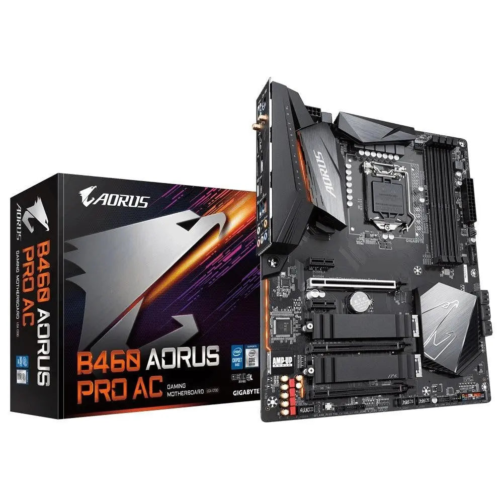 GIGABYTE B460 AORUS PRO AC ATX Motherboard 4xDDR4 10th Gen LGA1200 2xM.2 6xSATA 2.5GbE LAN WiFi BT RAID Crossfire 3xPCIE DP HDMI USB-C GIGABYTE
