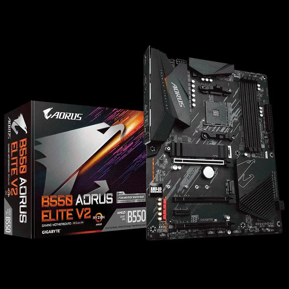GIGABYTE B550 AORUS ELITE V2 AMD Ryzen ATX Motherboard 4xDDR4 4xSATA 2xM.2 DP HDMI LAN RAID 3xPCIEx16 4xUSB3.2 GIGABYTE