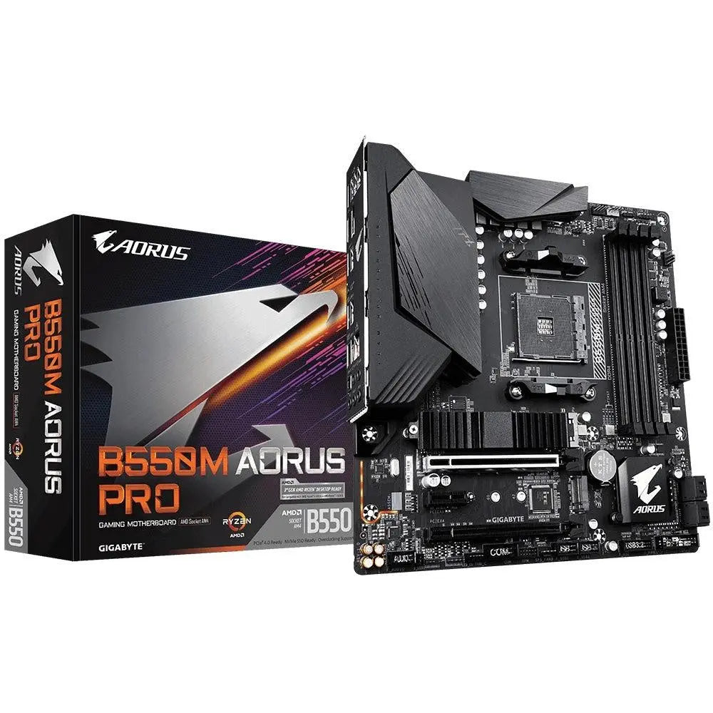 GIGABYTE B550M AORUS PRO AMD Ryzen M-ATX Motherboard 4xDDR4 4xSATA 2xM.2 LAN RAID DP HDMI 2xPCIEx16 4xUSB3.2 1xUSC-C(LS) GIGABYTE