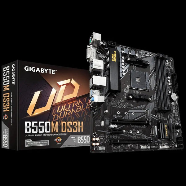 GIGABYTE B550M DS3H AC AM4 Ryzen ATX Motherboard, 4x DDR4, 3x PCI-e, 2x M.2, 4x SATA III, RAID 0/1/10, 4x USB 3.2, 4x USB 2.0 GIGABYTE