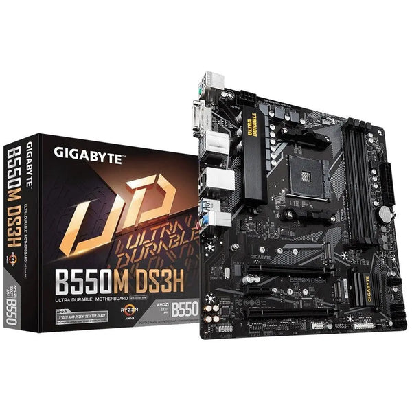 GIGABYTE B550M DS3H AMD Ryzen M-ATX Motherboard 4xDDR4 4xSATA 2xM,2 LAN RAID 2xPCIEx16 HDMI DVI-D 4xUSB.2 6xUSB2.0 GIGABYTE