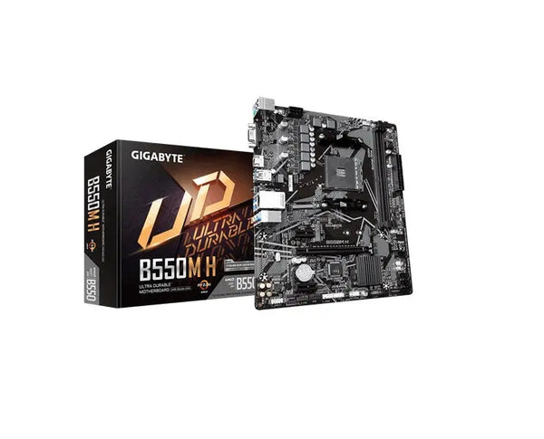 GIGABYTE B550M H AMD Ryzen M-ATX Motherboard 2xDDR4 4xSATA 1xM.2 RAID 1xPCIEx16 HDMI 6xUSB3.2 6xUSB2.0 GIGABYTE