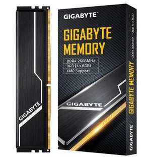 GIGABYTE Gaming Memory 8GB (1x8GB) DDR4 2666MHz C16 1.2V 16-16-16-35 XMP 2.0 Dual Channel Kit Aluminum Black Heatsinks PC Desktop RAM GIGABYTE