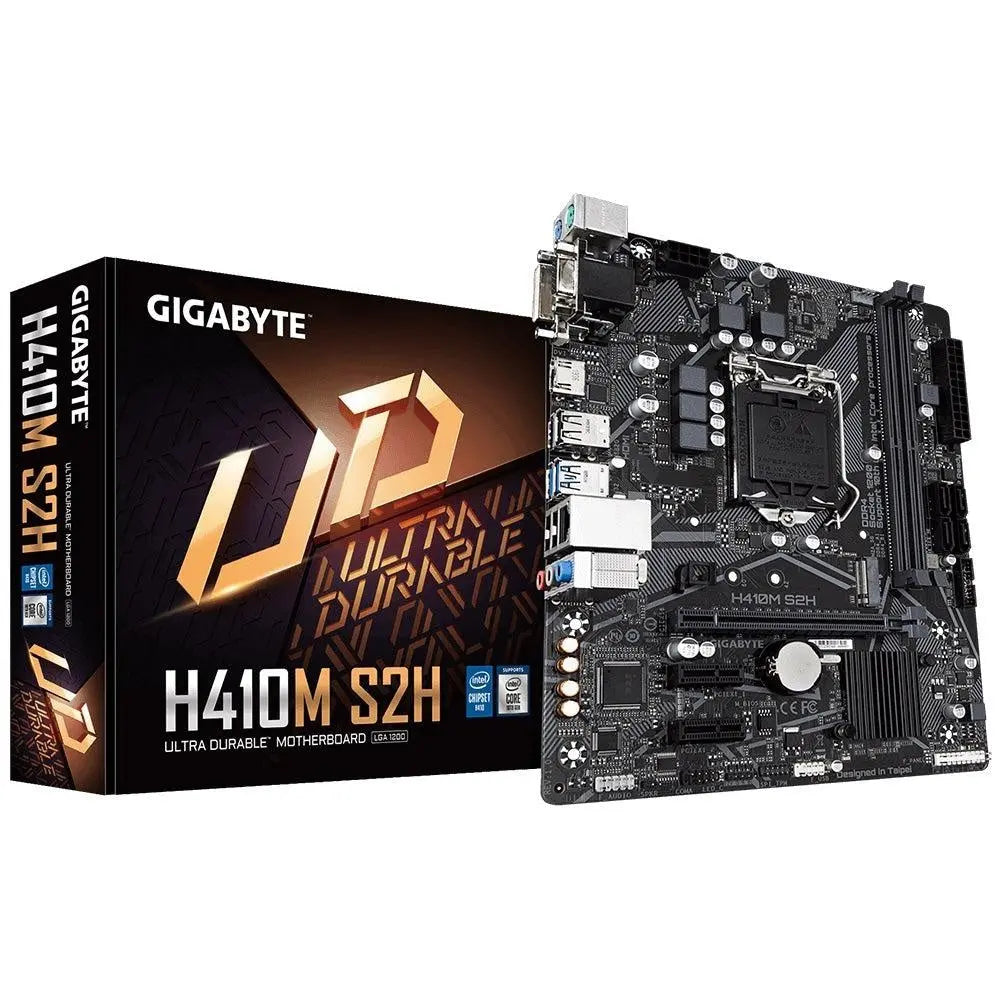 GIGABYTE H410M S2H Micro ATX Motherboard 2xDDR4 10th Gen LGA1200 1xM.2 4xSATA LAN (1000/100 Mbit) PCIE 1xHDMI 1xDVI-D GIGABYTE