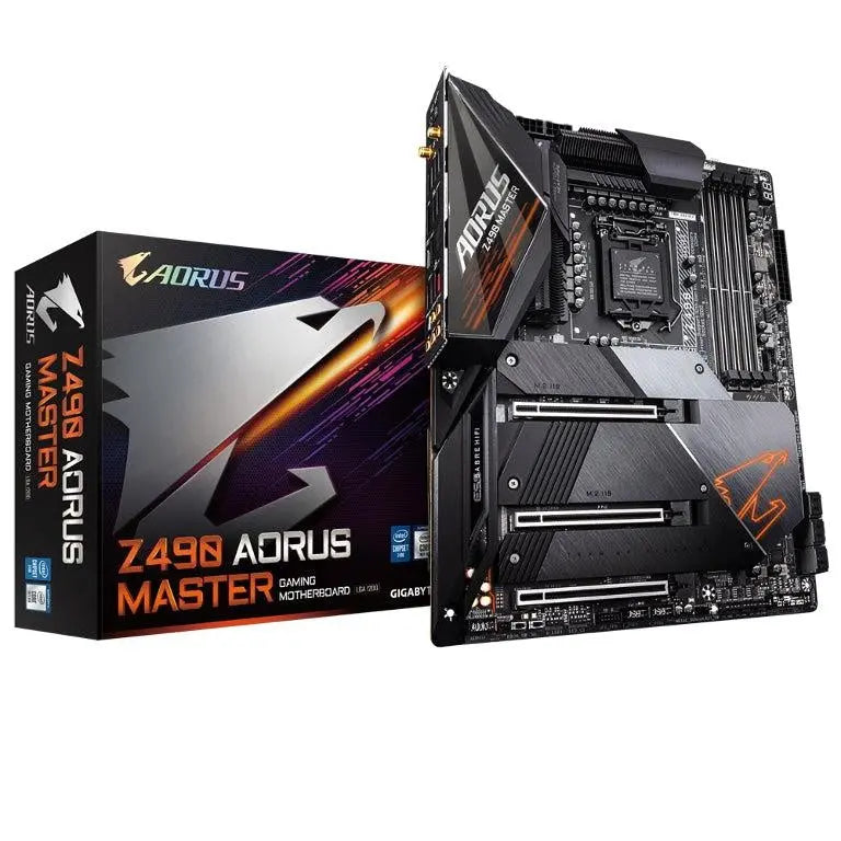 GIGABYTE Z490 AORUS MASTER Intel ATX Motherboard 4xDDR4 3xPCIe 3xM.2 RAID 10th Gen LGA1200 Crossfire SLI RGB 2.5GbE LAN WiFi 2xUSB-C 7xUSB3.2 GIGABYTE