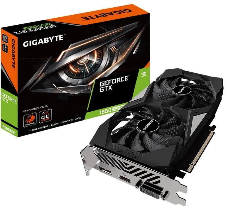 GIGABYTE nVidia GeForce GTX 1650 Super Windforce OC 4GB GDDR6 PCIe Graphic Card 1725MHz 8K@60Hz DP HDMI DVI 3xDisplays Windforce 2X GIGABYTE