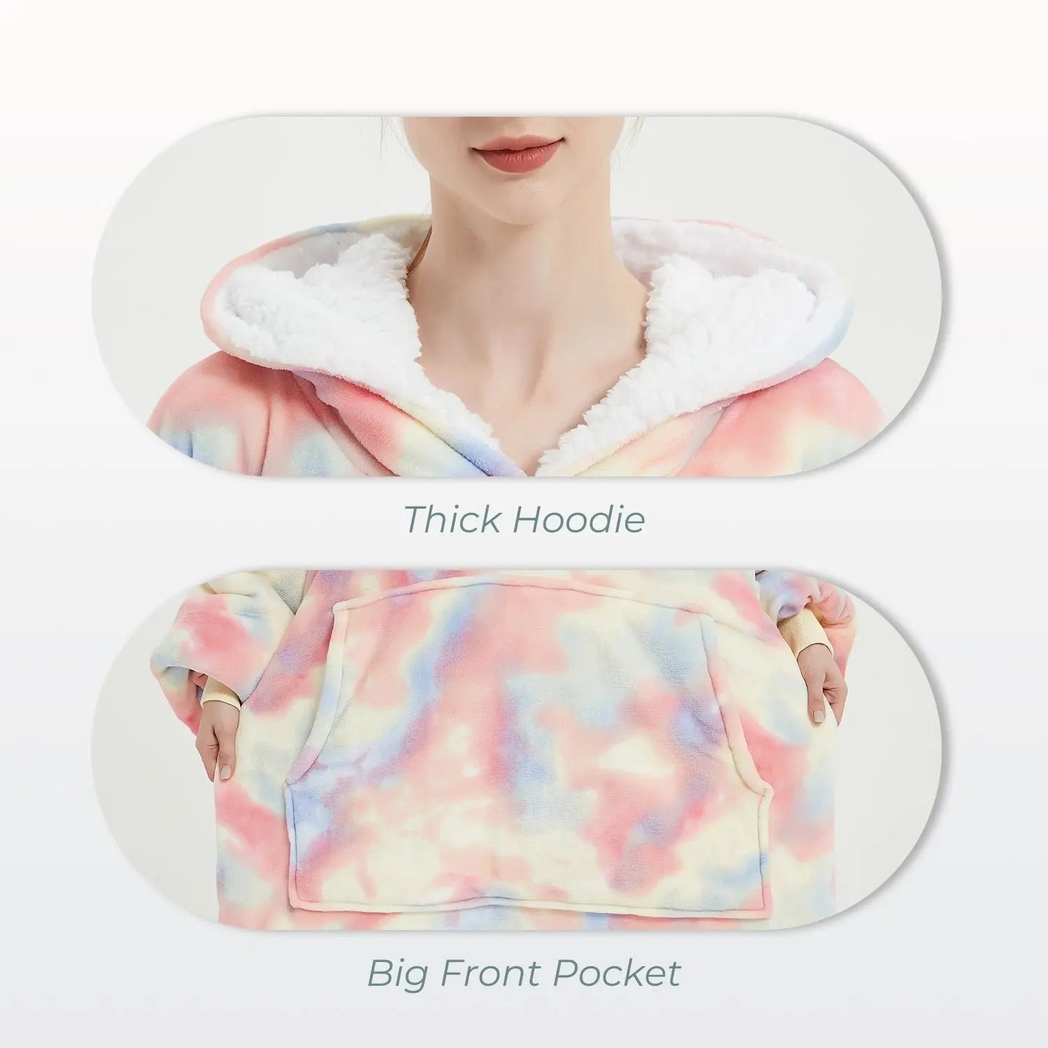 GOMINIMO Hoodie Blanket Adult Tie-Dyed Beige GO-HB-125-AYS from Deals499 at Deals499