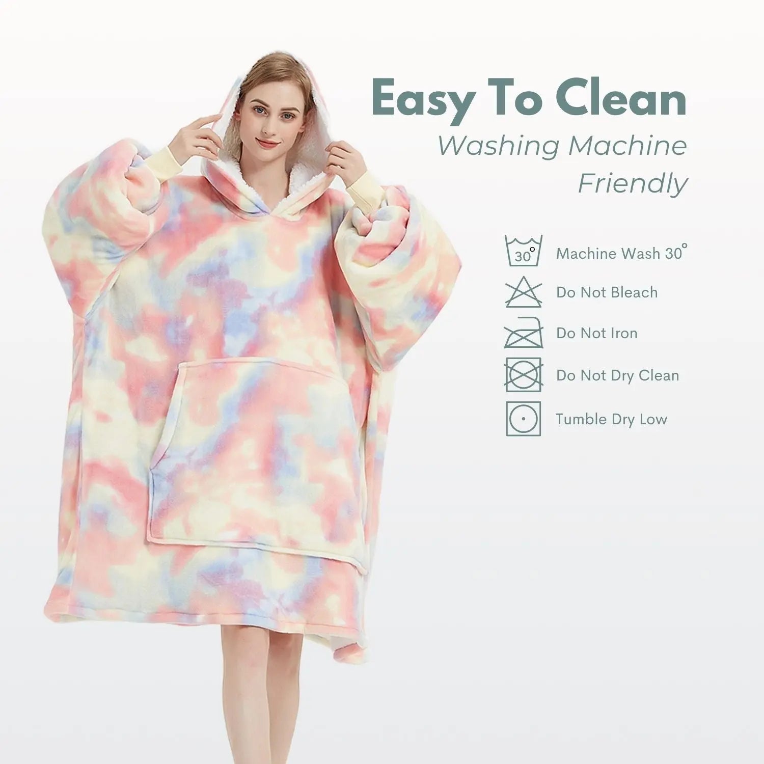 GOMINIMO Hoodie Blanket Adult Tie-Dyed Beige GO-HB-125-AYS from Deals499 at Deals499