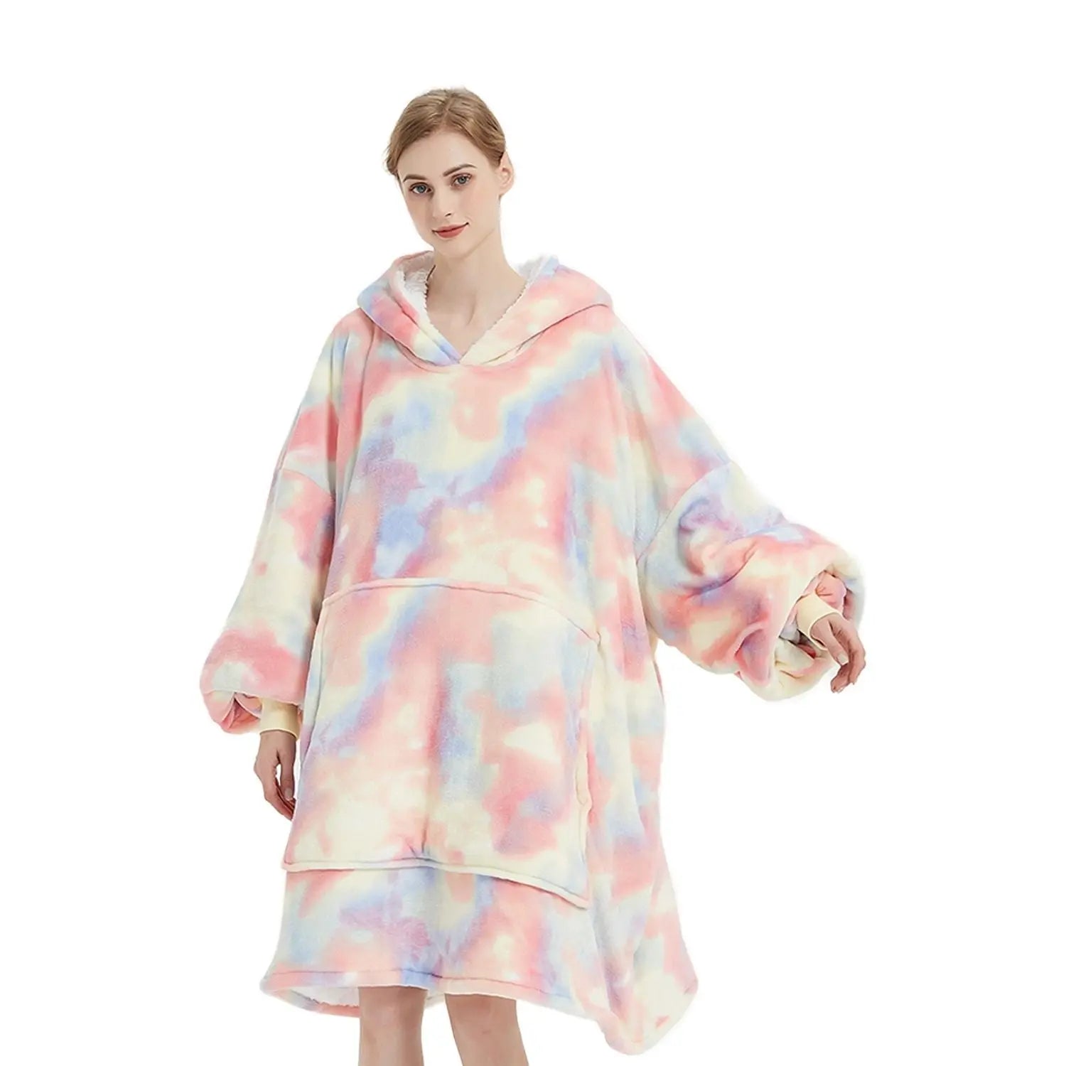 GOMINIMO Hoodie Blanket Adult Tie-Dyed Beige GO-HB-125-AYS from Deals499 at Deals499