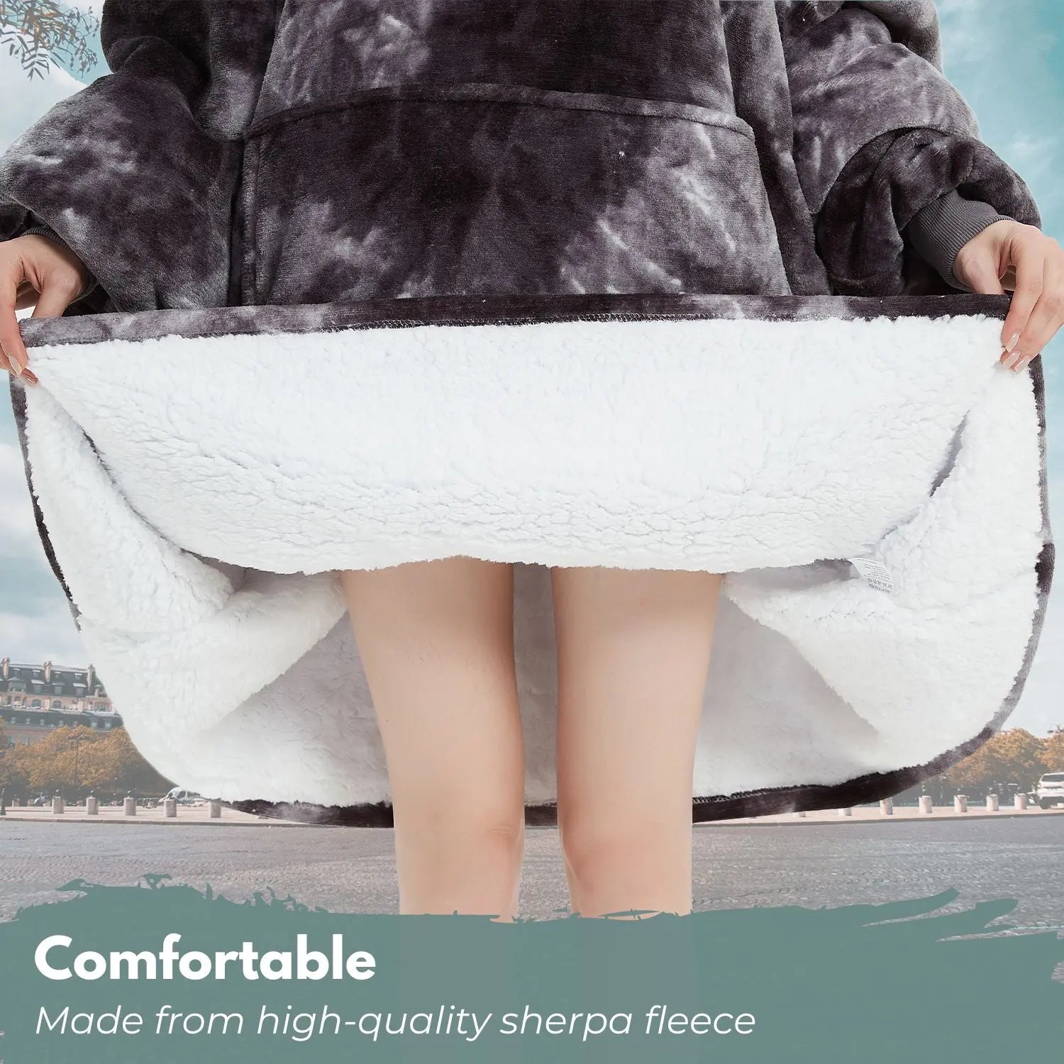 GOMINIMO Hoodie Blanket Adult Tie-Dyed Grey GO-HB-128-AYS from Deals499 at Deals499
