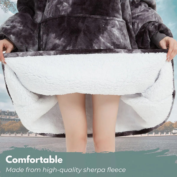 GOMINIMO Hoodie Blanket Adult Tie-Dyed Grey GO-HB-128-AYS from Deals499 at Deals499