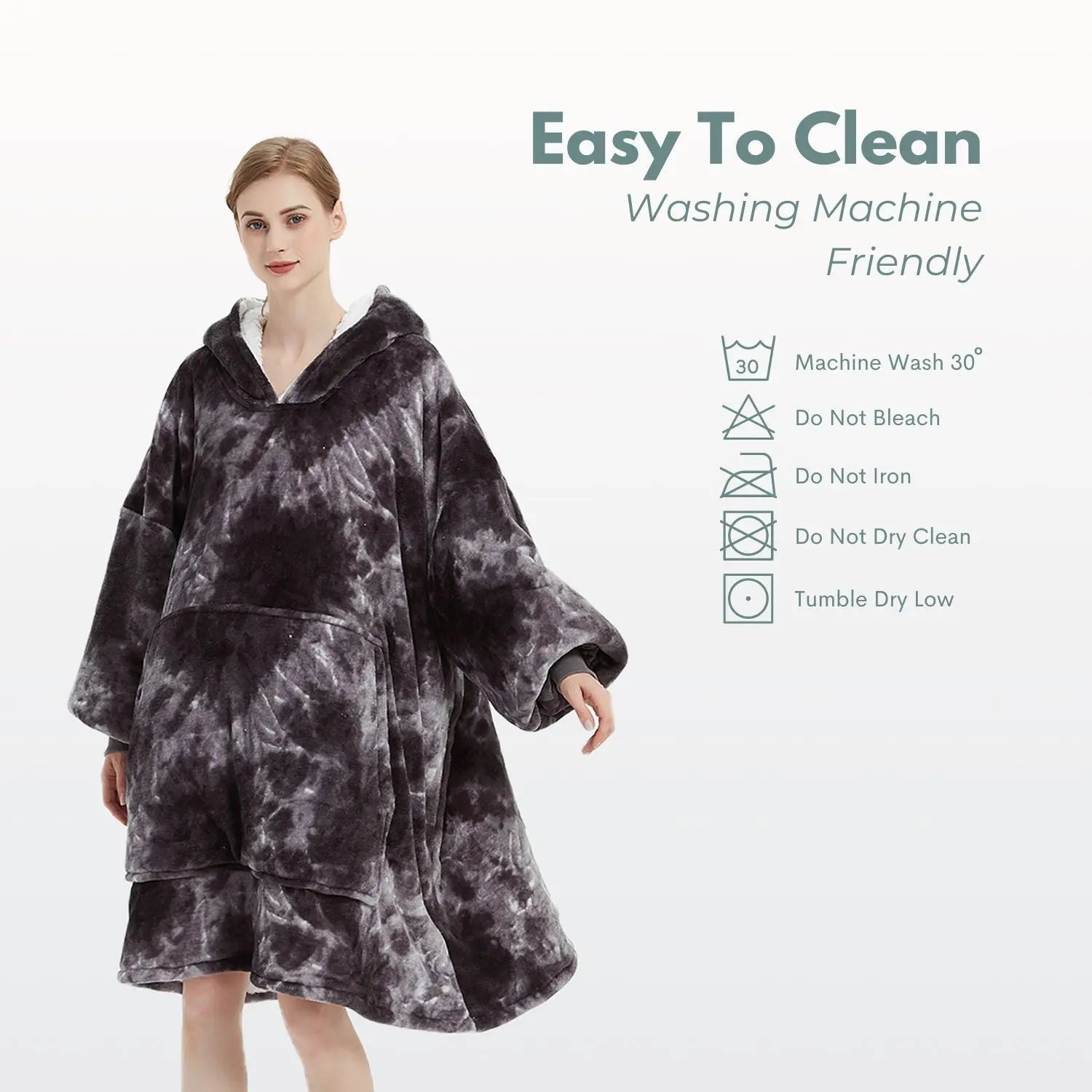 GOMINIMO Hoodie Blanket Adult Tie-Dyed Grey GO-HB-128-AYS from Deals499 at Deals499