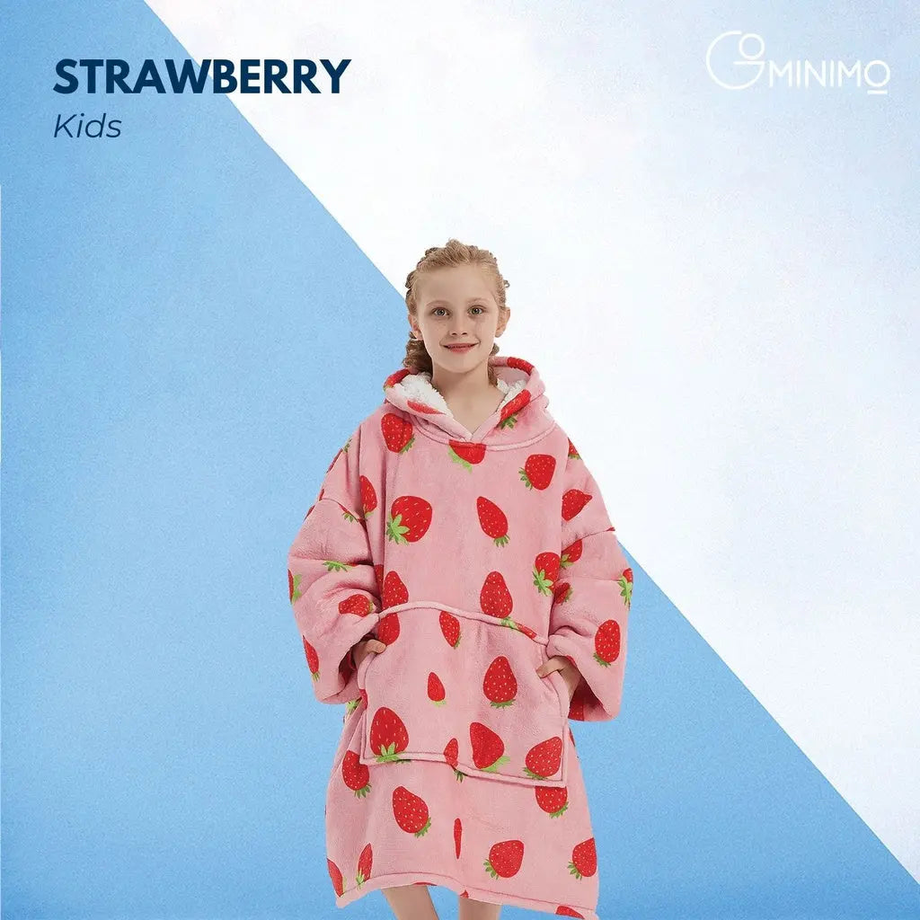 GOMINIMO Hoodie Blanket Kids Strawberry Pink HM-HB-113-AYS from Deals499 at Deals499