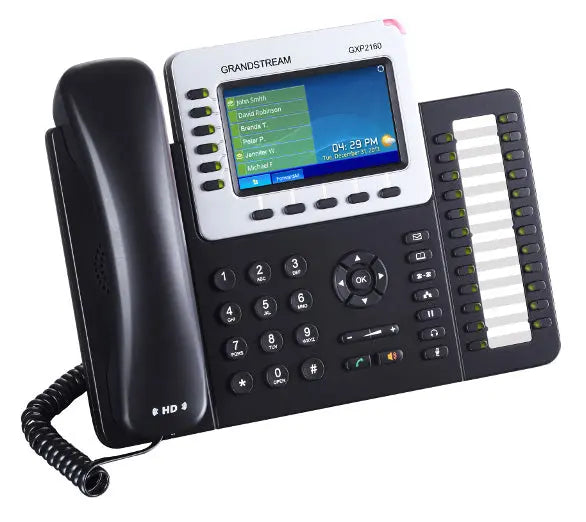 GRANDSTREAM GXP2160 6 Line IP Phone, 6 SIP Accounts, 480x272 Colour LCD, Dual GbE, 5 program keys, 24 BLF keys, Built-In Bluetooth, Powerable Via POE GRANDSTREAM