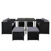 Gardeon 9 Piece Wicker Outdoor Dining Set - Black & Grey Deals499