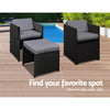 Gardeon 9 Piece Wicker Outdoor Dining Set - Black & Grey Deals499