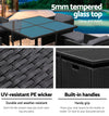 Gardeon 9 Piece Wicker Outdoor Dining Set - Black & Grey Deals499