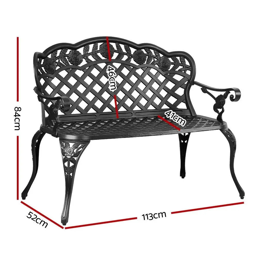 Gardeon Garden Bench Patio Porch Park Lounge Cast Aluminium Outdoor Furniture Deals499