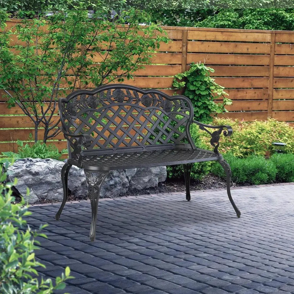 Gardeon Garden Bench Patio Porch Park Lounge Cast Aluminium Outdoor Furniture Deals499